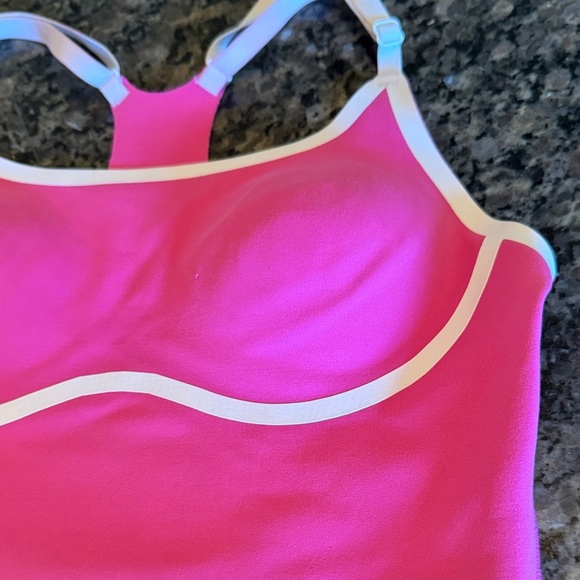 Pink by Victoria Secret Bright Pink polyester Sports Bra White Accents EUC XS - Picture 8 of 8